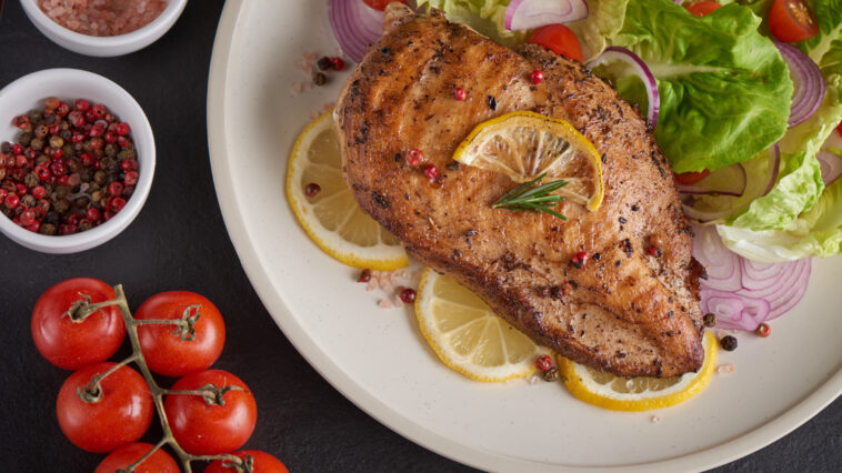 Citrus-Herb Grilled Chicken :Tender chicken marinated in zesty citrus juices – lemon, lime, orange – with fragrant rosemary, thyme, oregano.