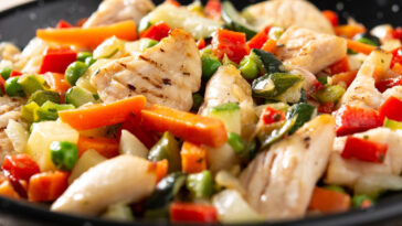 Weight loss? Choose healthy chicken: grilled, lemon herb, veggie stir-fry. Wraps, skewers, quinoa bowls, light soup. Watch portions.